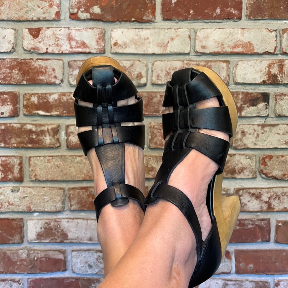 Madewell 1937 Platform Wooden Leather Sandal